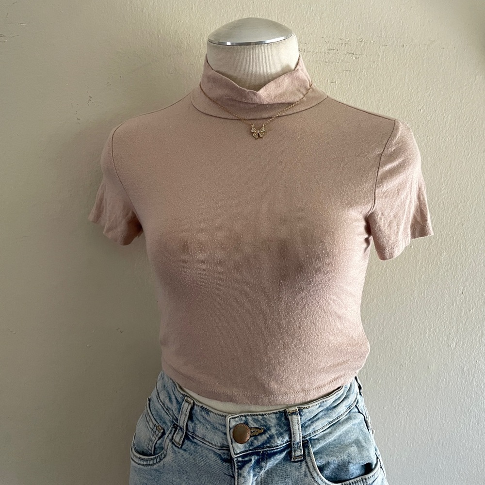 Elegant Beige Turtleneck Top